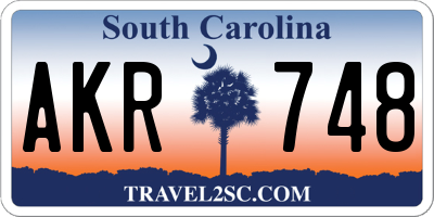 SC license plate AKR748