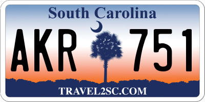 SC license plate AKR751