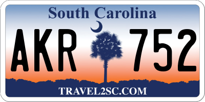 SC license plate AKR752