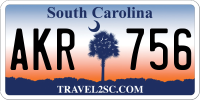 SC license plate AKR756