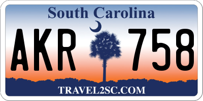 SC license plate AKR758
