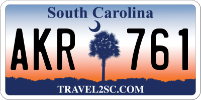 SC license plate AKR761