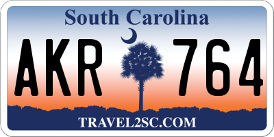 SC license plate AKR764