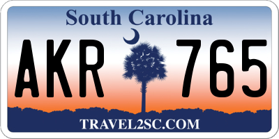 SC license plate AKR765