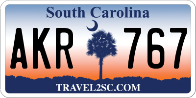 SC license plate AKR767