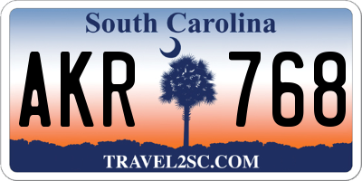 SC license plate AKR768