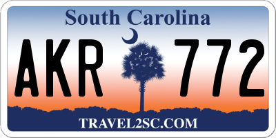 SC license plate AKR772