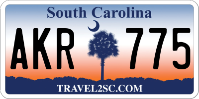 SC license plate AKR775