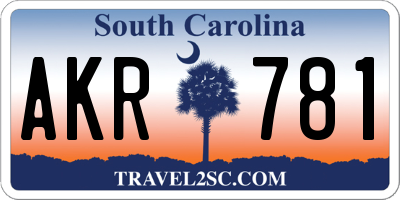 SC license plate AKR781