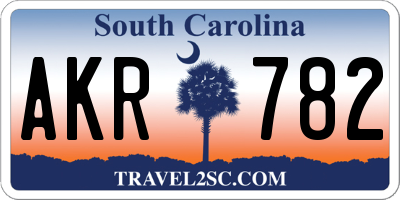 SC license plate AKR782
