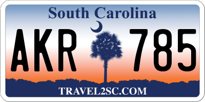 SC license plate AKR785