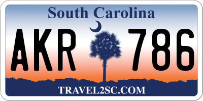 SC license plate AKR786