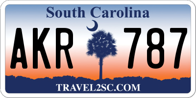 SC license plate AKR787