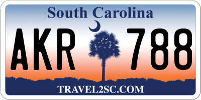 SC license plate AKR788