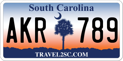 SC license plate AKR789