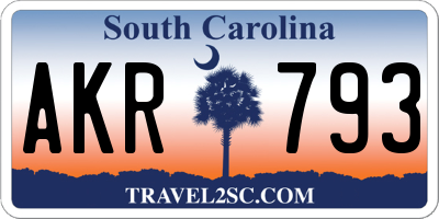 SC license plate AKR793