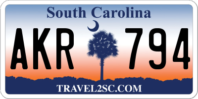 SC license plate AKR794