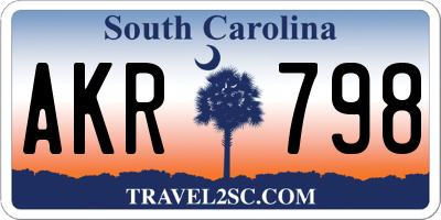 SC license plate AKR798