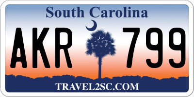 SC license plate AKR799