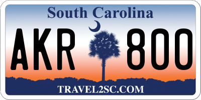 SC license plate AKR800
