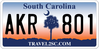 SC license plate AKR801