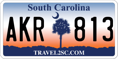 SC license plate AKR813
