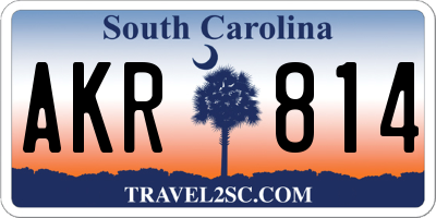 SC license plate AKR814