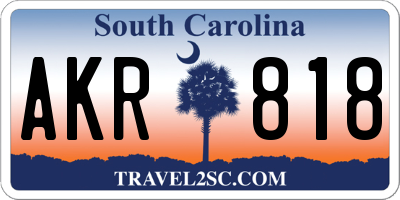SC license plate AKR818
