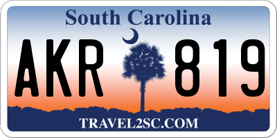 SC license plate AKR819