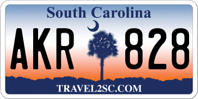 SC license plate AKR828