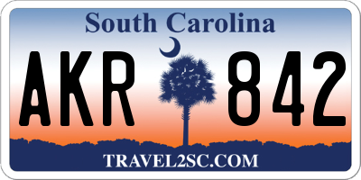 SC license plate AKR842