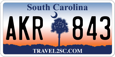 SC license plate AKR843