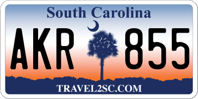 SC license plate AKR855