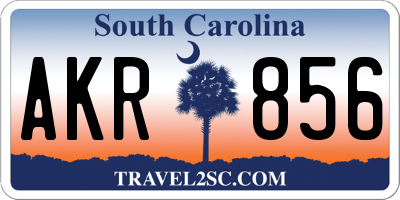 SC license plate AKR856