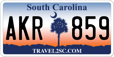 SC license plate AKR859