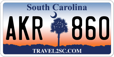 SC license plate AKR860