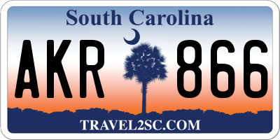 SC license plate AKR866