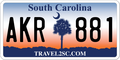 SC license plate AKR881