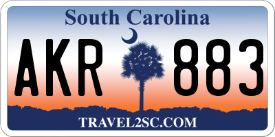SC license plate AKR883