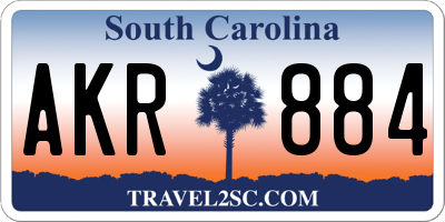 SC license plate AKR884