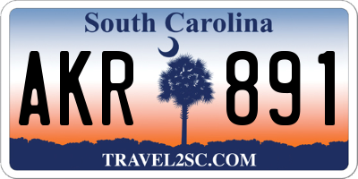 SC license plate AKR891