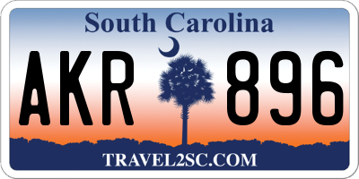 SC license plate AKR896