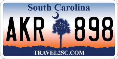 SC license plate AKR898