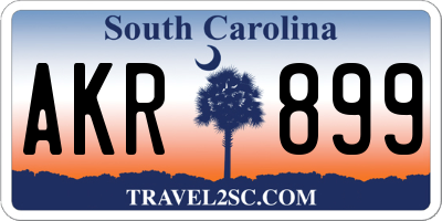 SC license plate AKR899