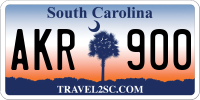 SC license plate AKR900