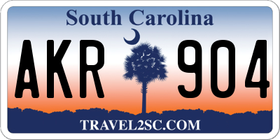 SC license plate AKR904