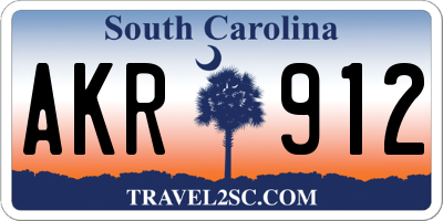 SC license plate AKR912