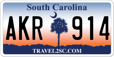 SC license plate AKR914