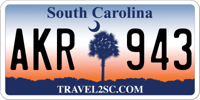 SC license plate AKR943