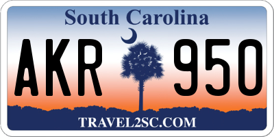 SC license plate AKR950